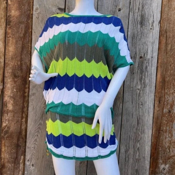 Trina Turk CROCHETED BEACH/POOL COVER TUNICA OPEN SIDE DRESS SIZE L​​​ - Picture 1 of 2
